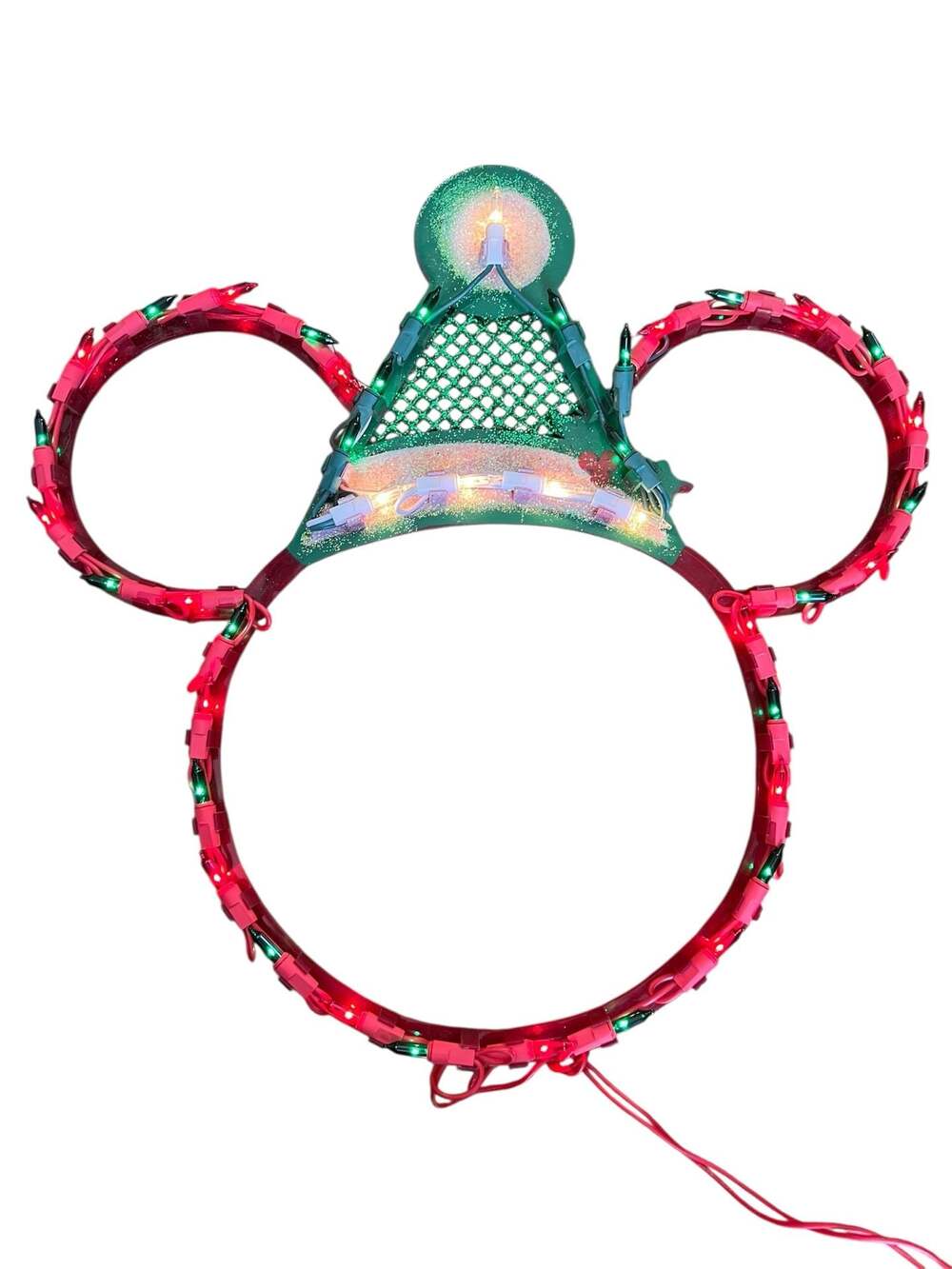 Disney Mickey Mouse Light-Up Window Decoration, Elf Hat Festive Silhouette